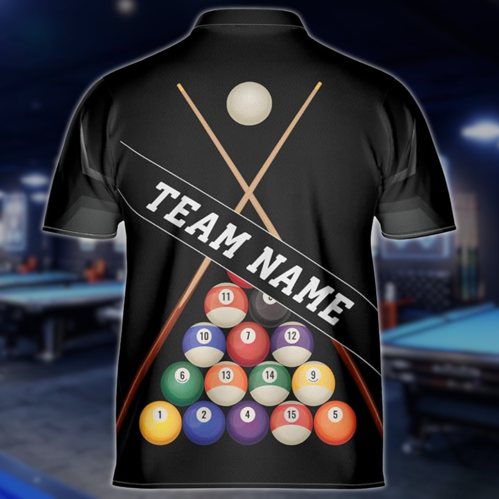 Custom Billiard Team Jersey For Men, Custom  Black Grey Pool Billiard Shirts BLD0288