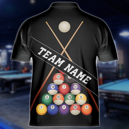 Custom Billiard Team Jersey For Men, Custom  Black Grey Pool Billiard Shirts BLD0288