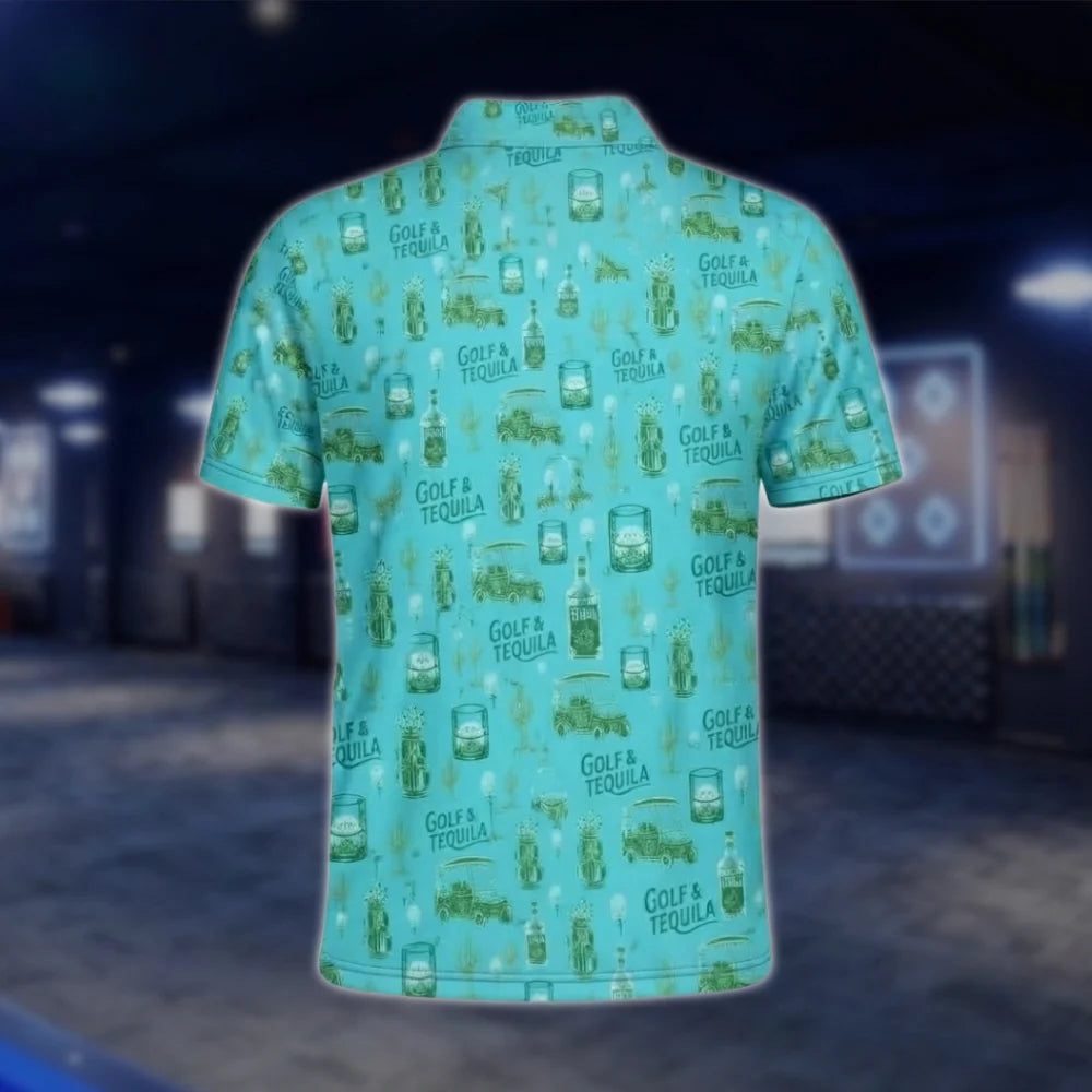 Golf And Tequila Golf Polo Shirt For Men, Tequila Lover Golf Shirt GOF0020
