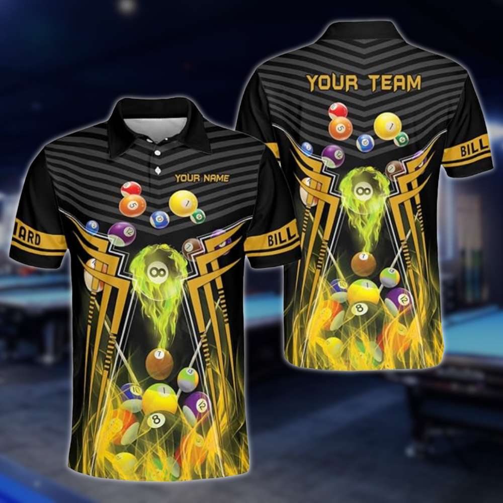 Custom Team Black And Red Billiard Men Polo Shirts, Custom Pool Billiard Shirts For Team BLD0224
