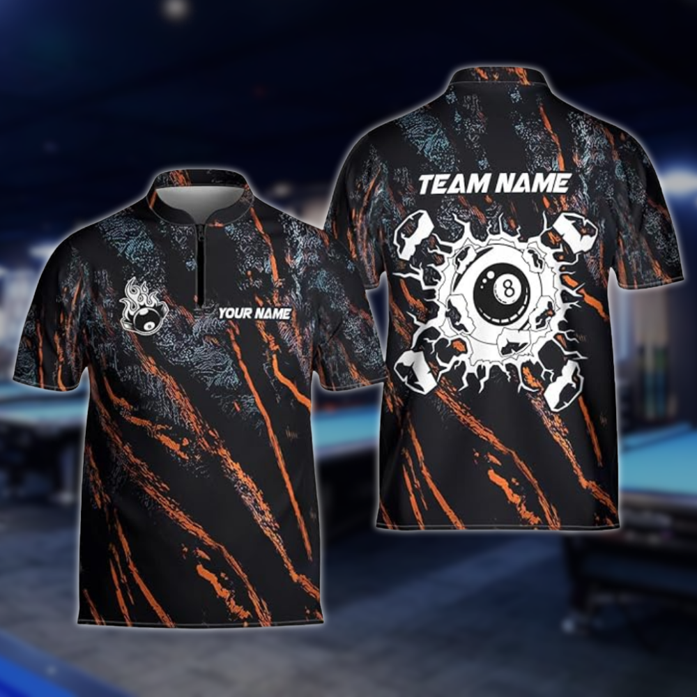 Custom 8 Ball Jersey For Men, Custom Break 8 Ball Billiard Team Shirts BLD0227