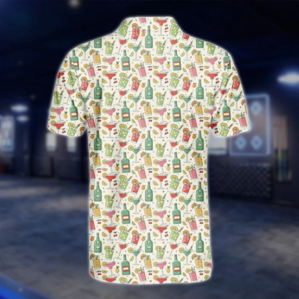Men's Margarita Cocktail Golf Polo Shirts, Cocktail Lover Golf Shirts GOF0251