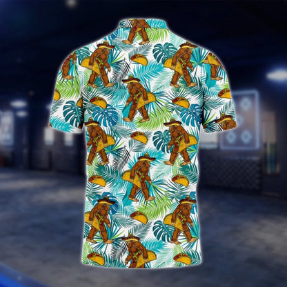 Tropical Taco Bigfoot Golf Polo Shirt For Men, Bigfoot Golf Shirts GOF0087