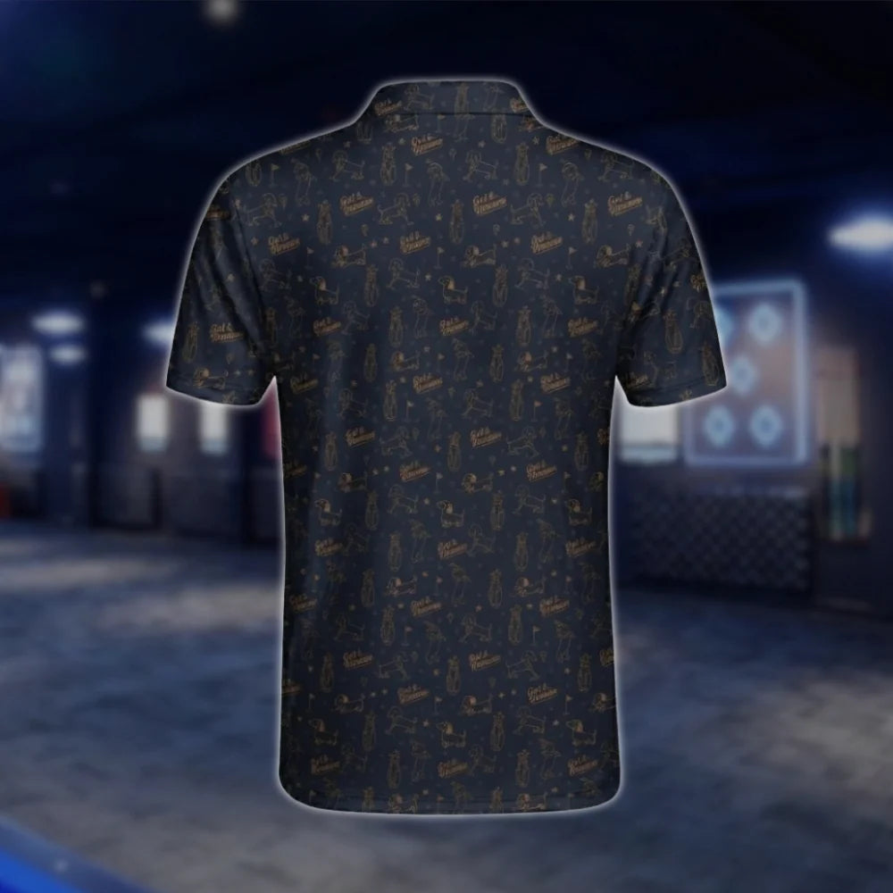 Dachshund Navy Golf Polo Shirt For Men, Dachshund Golf Shirt For Dog Lover GOF0032