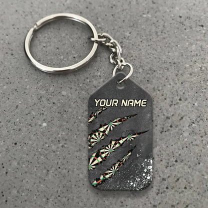Thunder Dartboard Personalized Name 3D Viking And Darts Keychain For Dart Team Player 02 ORN0180
