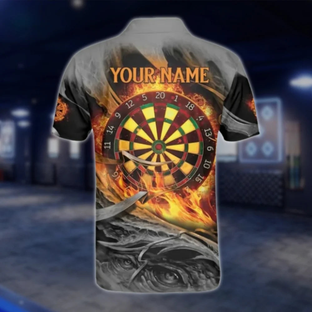Custom Eagle Fire Dart Polo Shirt For Men, Custom Ealge Team Dart Shirts DAT0358