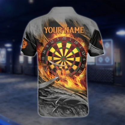 Custom Eagle Fire Dart Polo Shirt For Men, Custom Ealge Team Dart Shirts DAT0358