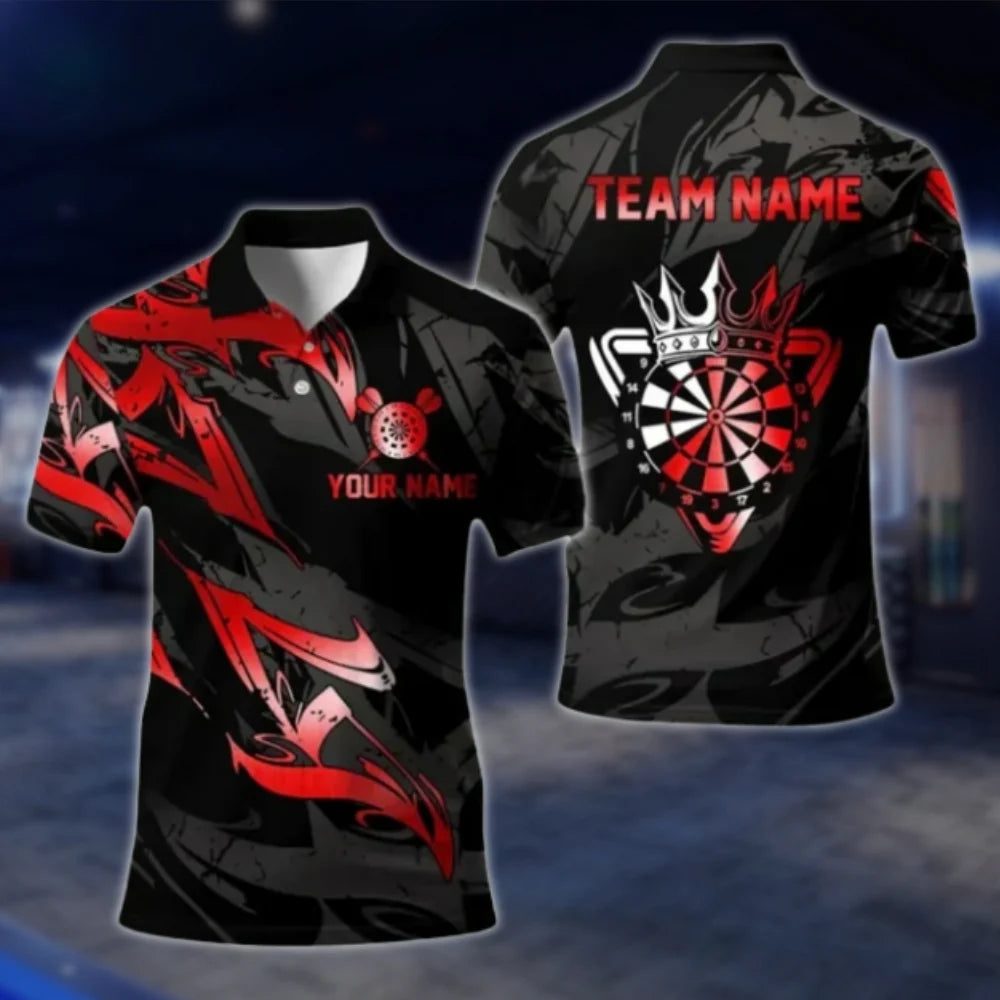 Custom Team Golden Black Dart Polo Shirt For Men, Custom Dart Team Shirts DAT0419
