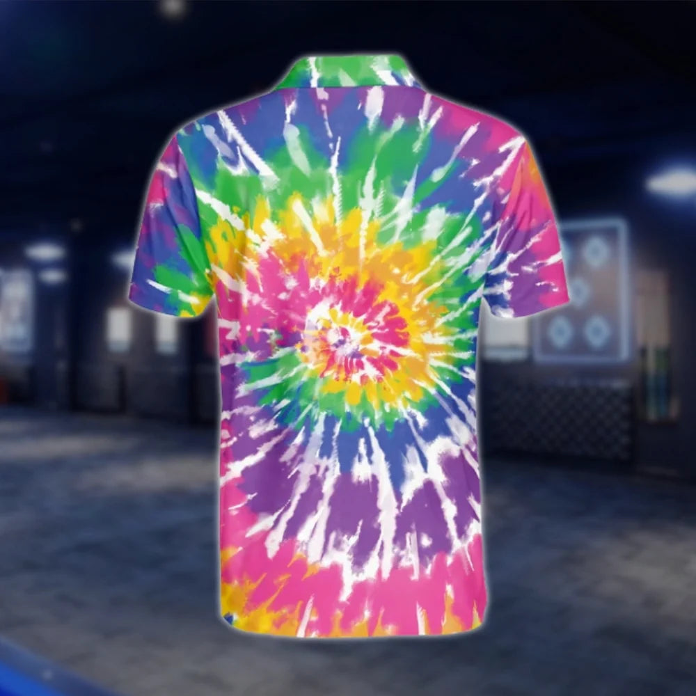 Tie Dye Colorful Golf Mens Polo Shirt, Tie Dye Golf Shirt Mens GOF0165