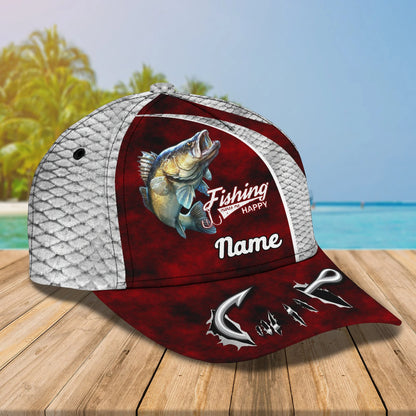 Walleye Fishing 13 - Personalize Name Cap  - Loop - Ntp-170 FISH0050