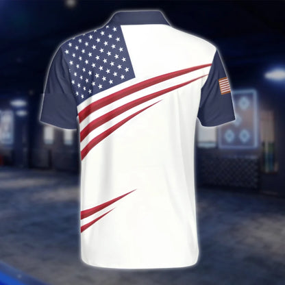Red White And Blue USA Flag Golf Polo Shirts Men, Patriotic Independence Day Golf Shirts GOF0221