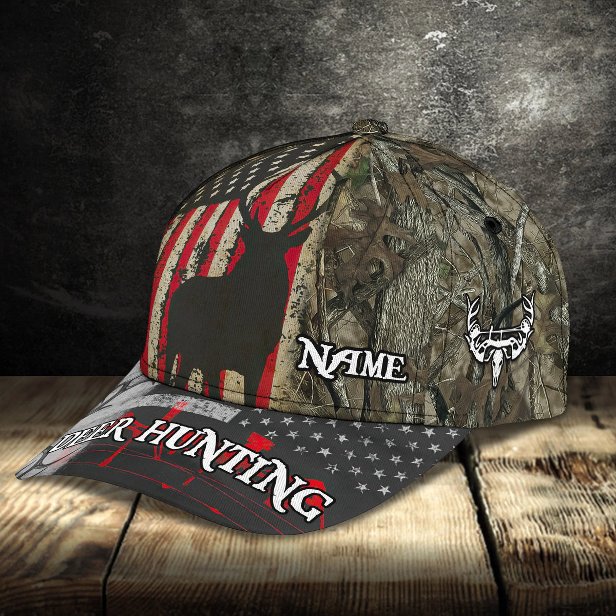 American - Deer Hunting - Personalized Name Cap - Loop- T2k-163 HNT0200