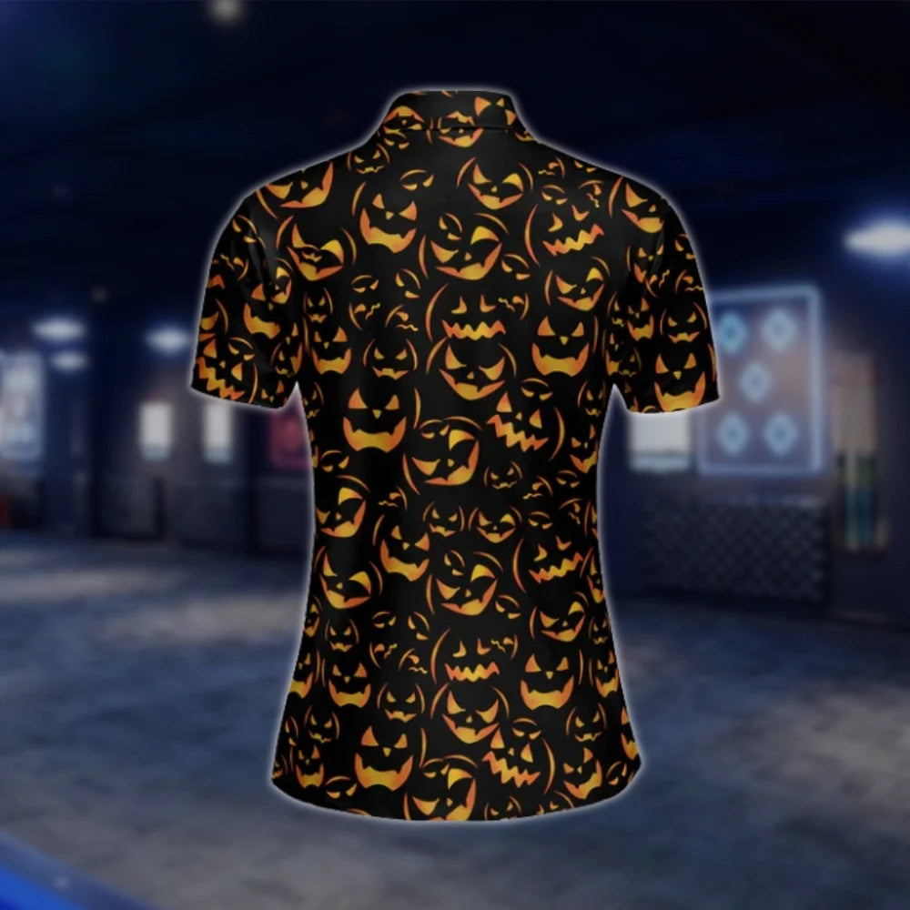 Halloween Black Golf Polo Shirts For Women, Ladies Halloween Golf Shirts GOF0266