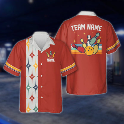 Custom Starburst Retro Bowling Hawaiian Shirt For Men Women, Custom Retro Bowling Team Shirts BE0014 BOW0348