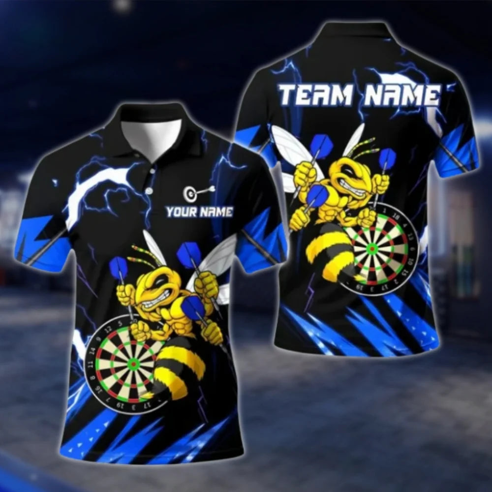 Custom Angry Bee Men's Dart Polo Shirt, Custom Bee Team Dart Shirts DAT0417