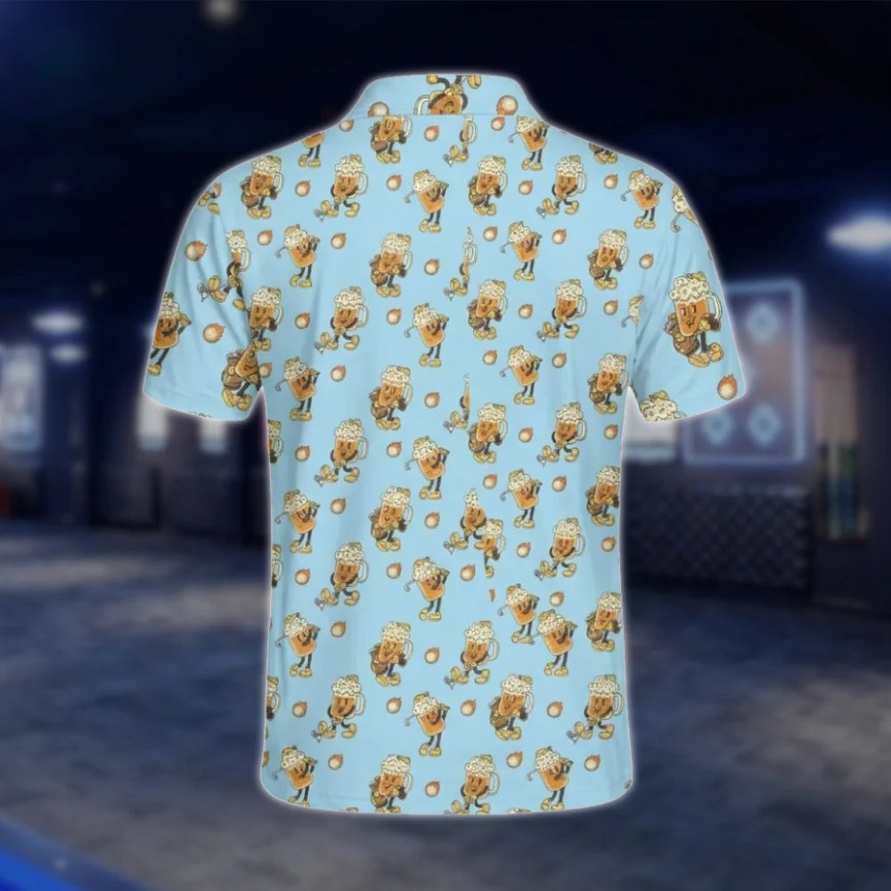 Beer Mug Funny Golf Polo Shirt For Men, Beer Golf Shirts GOF0083