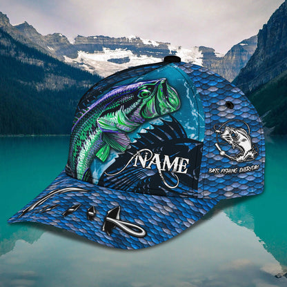 Bass Fishing Everday - Personalized Name Cap - 032 FISH0053