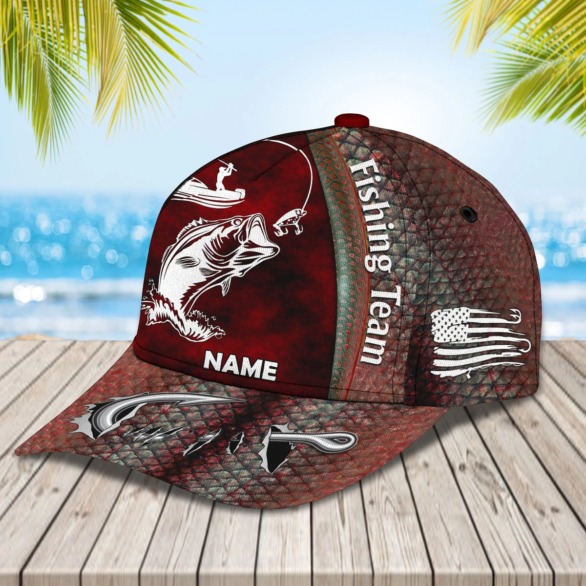 Fishing Team - Personalize Name Cap  - Loop - Ntp-188 FISH0269