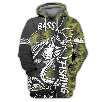 Bass Fishing 3D Printed Unisex Hoodie Tshirt FISH0078
