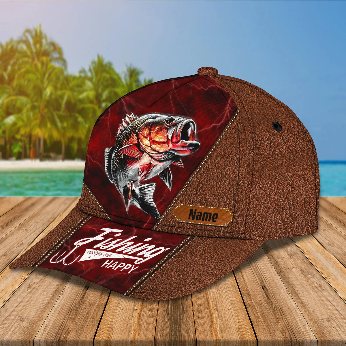 Bass Fishing - Personalize Name Cap - 254 FISH0279
