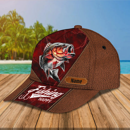 Bass Fishing - Personalize Name Cap - 254 FISH0279