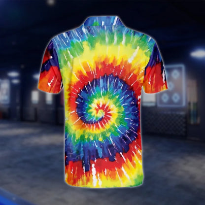 Tie Dye Golf Polo Shirts For Men, Tie Dye Golf Shirt GOF0190