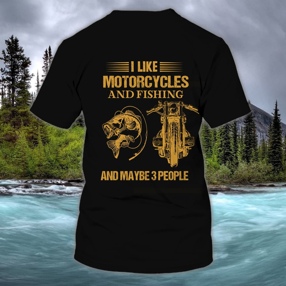 Motorcycle and  fishing - Personalized Name 3D T Shirt - Hdmt FISH0216