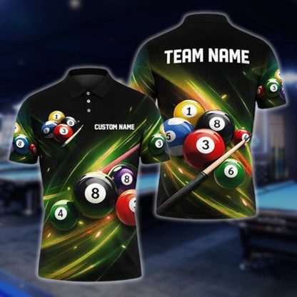 Custom Team Lightning Purple Billiard Polo Shirt For Men, Custom Billiard Shirts BLD0048
