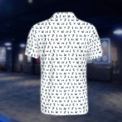 Dachshund Men's White Blue Golf Polo Shirt, Dachshund Dog Lover Golf Shirt GOF0094