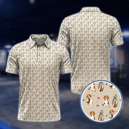 Beagle Dog Golf Polo Shirt Mens, Beagle Golf Shirt For Dog Lover GOF0038