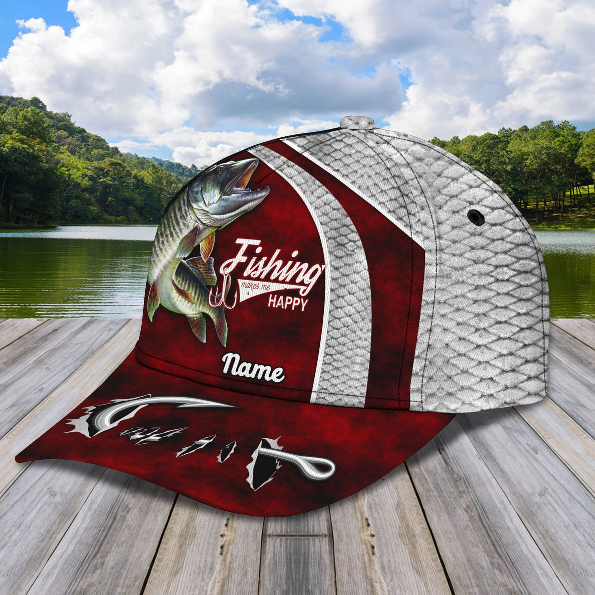 Musky Fishing - Personalize Name Cap  - Loop - Ntp-208 FISH0231
