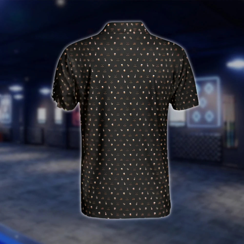 Whiskey Black Golf Polo Shirts For Men, Whiskey Golf Shirts GOF0249
