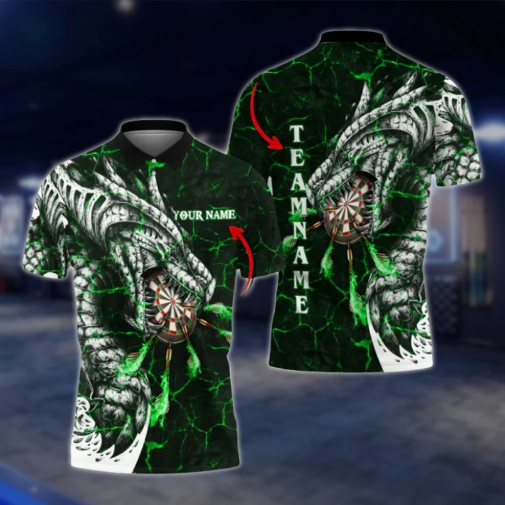 Dragon Magma Personalized Mens Dart Polo Shirt, Custom Dragon Team Dart Shirts DAT0262