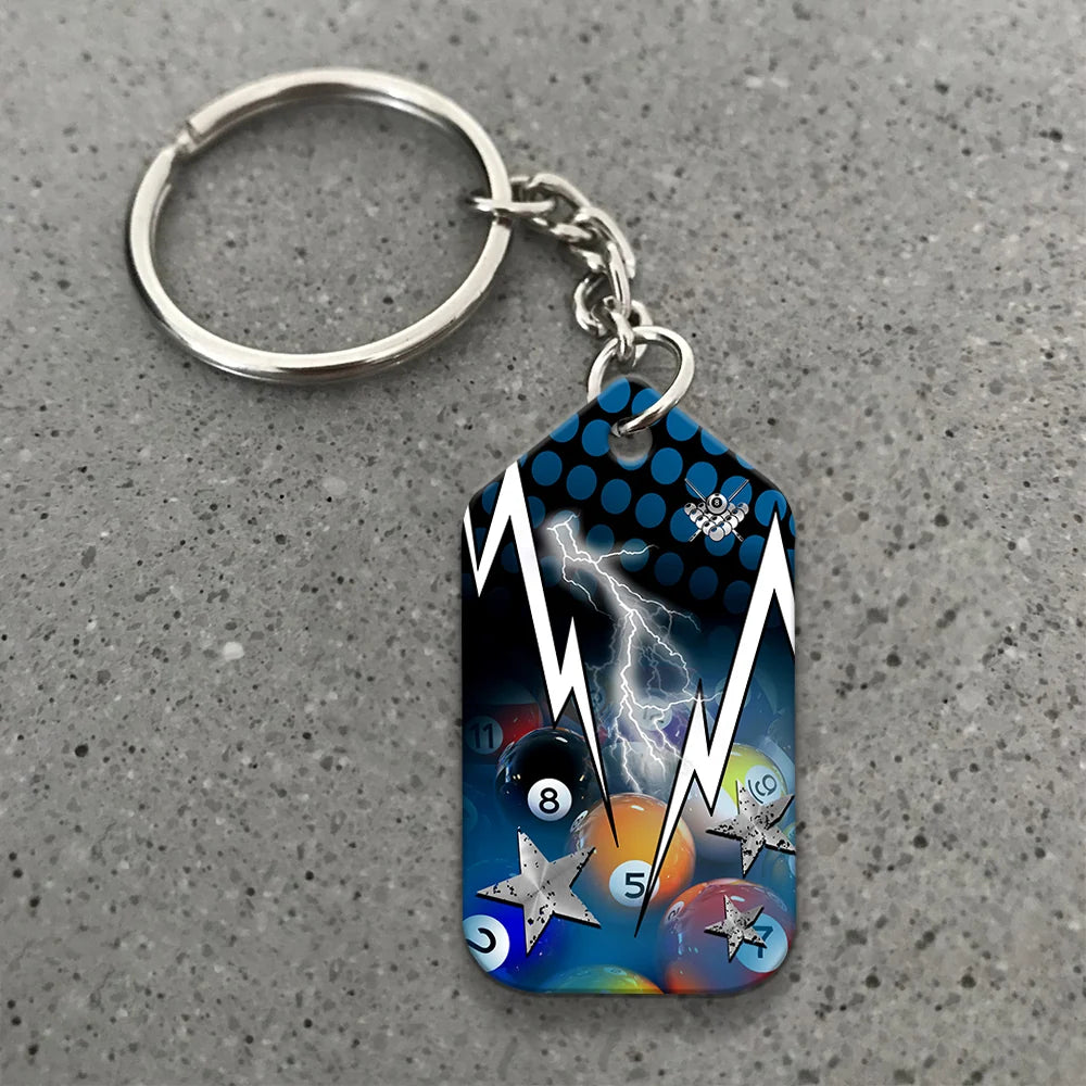 I Know I Play Like An Old Man Try To Keep Up Personalized Name Keychain For Billiard Player ORN0202