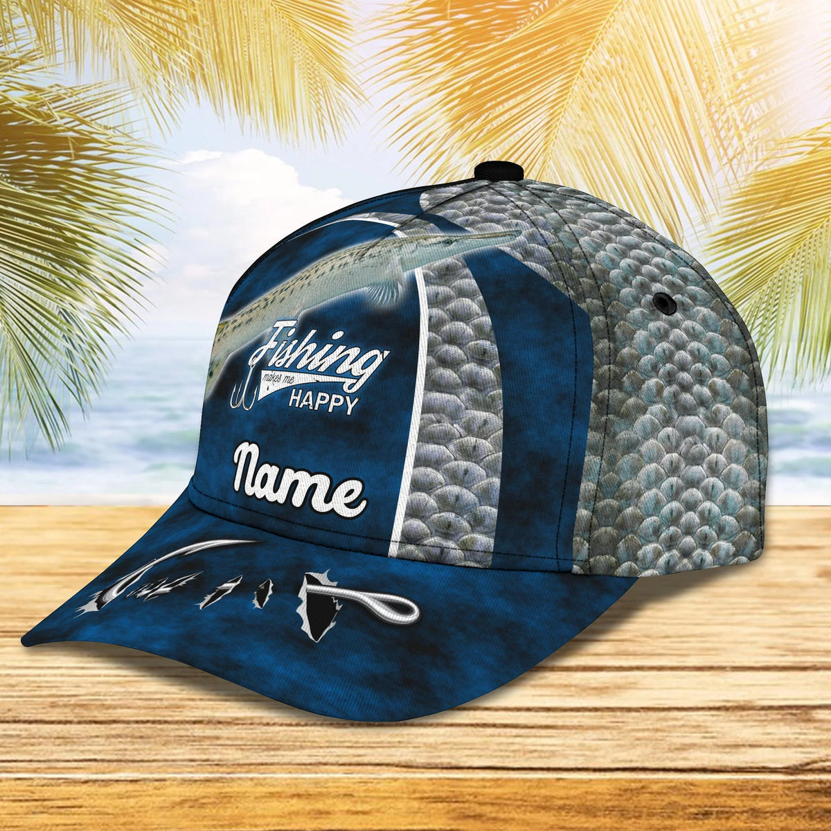 Gar Fishing (Blue) - Personalize Name Cap  - Loop - Ntp-201 FISH0245