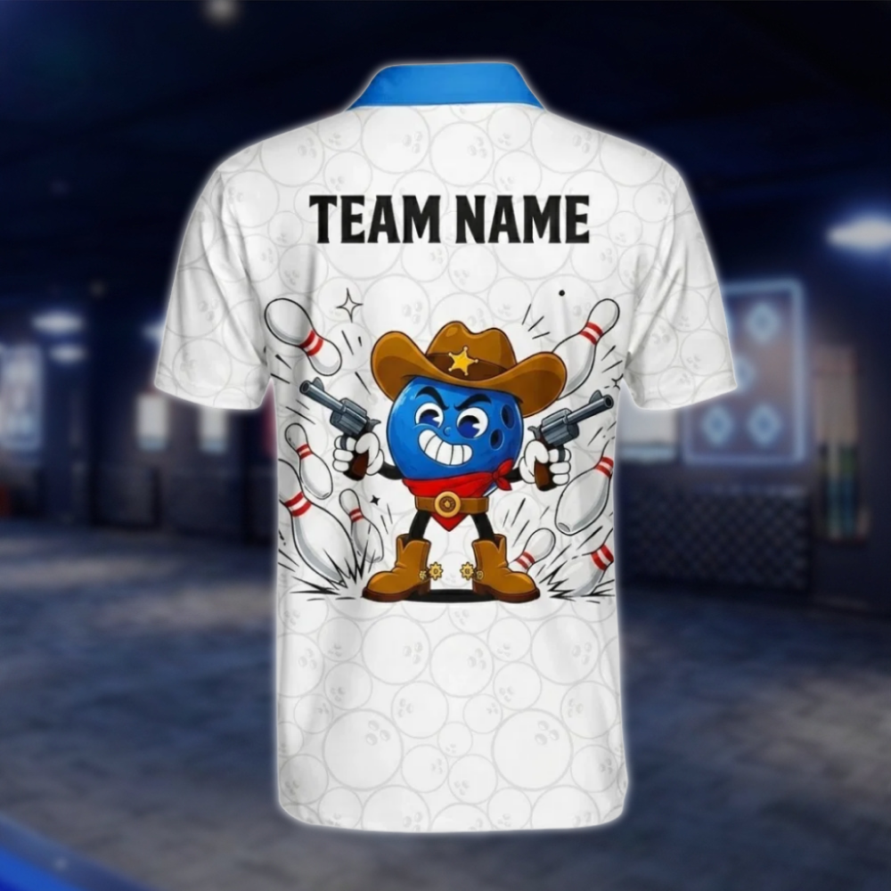 Personalized Cowboy Ball Bowling Polo Shirt Mens, Custom Western Bowling Shirts For Team BZ0776 BOW0131