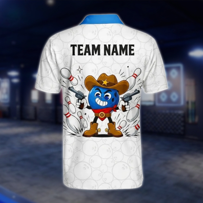 Personalized Cowboy Ball Bowling Polo Shirt Mens, Custom Western Bowling Shirts For Team BZ0776 BOW0131