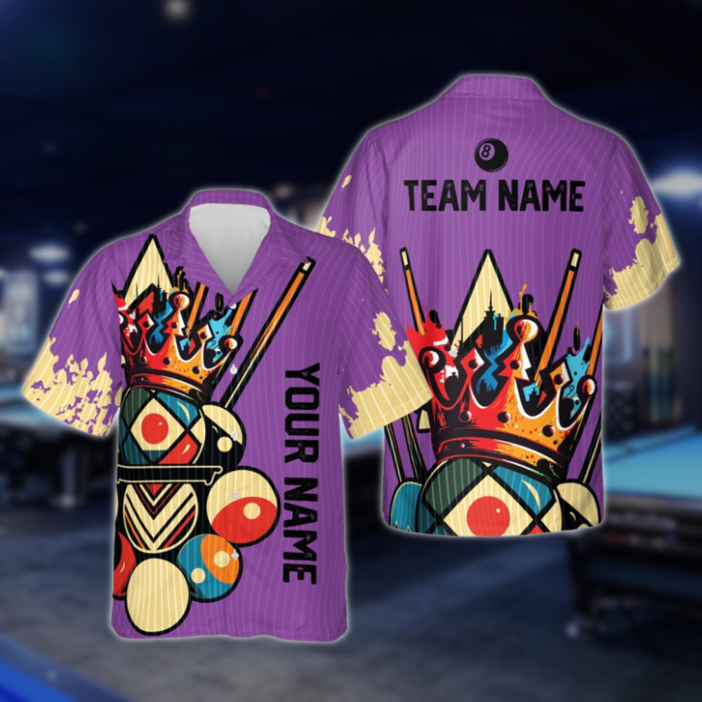 Custom Team Billiard Hawaiian Shirt For Mens, Custom Billiard Shirts BLD0127