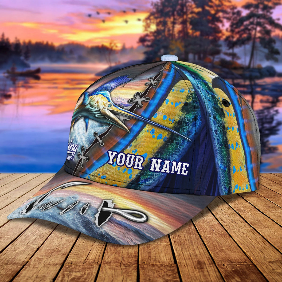 Marlin Fishing - Personalized Name Cap 30 - Nvc97 FISH0268