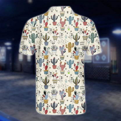 Men's Cactus Beige Golf Polo Shirts, Cactus Golf Shirts GOF0237