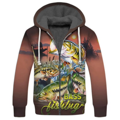 Bass Fishing Shirt Fish 3D Printed Fishing Hoodie Tshirt FISH0108