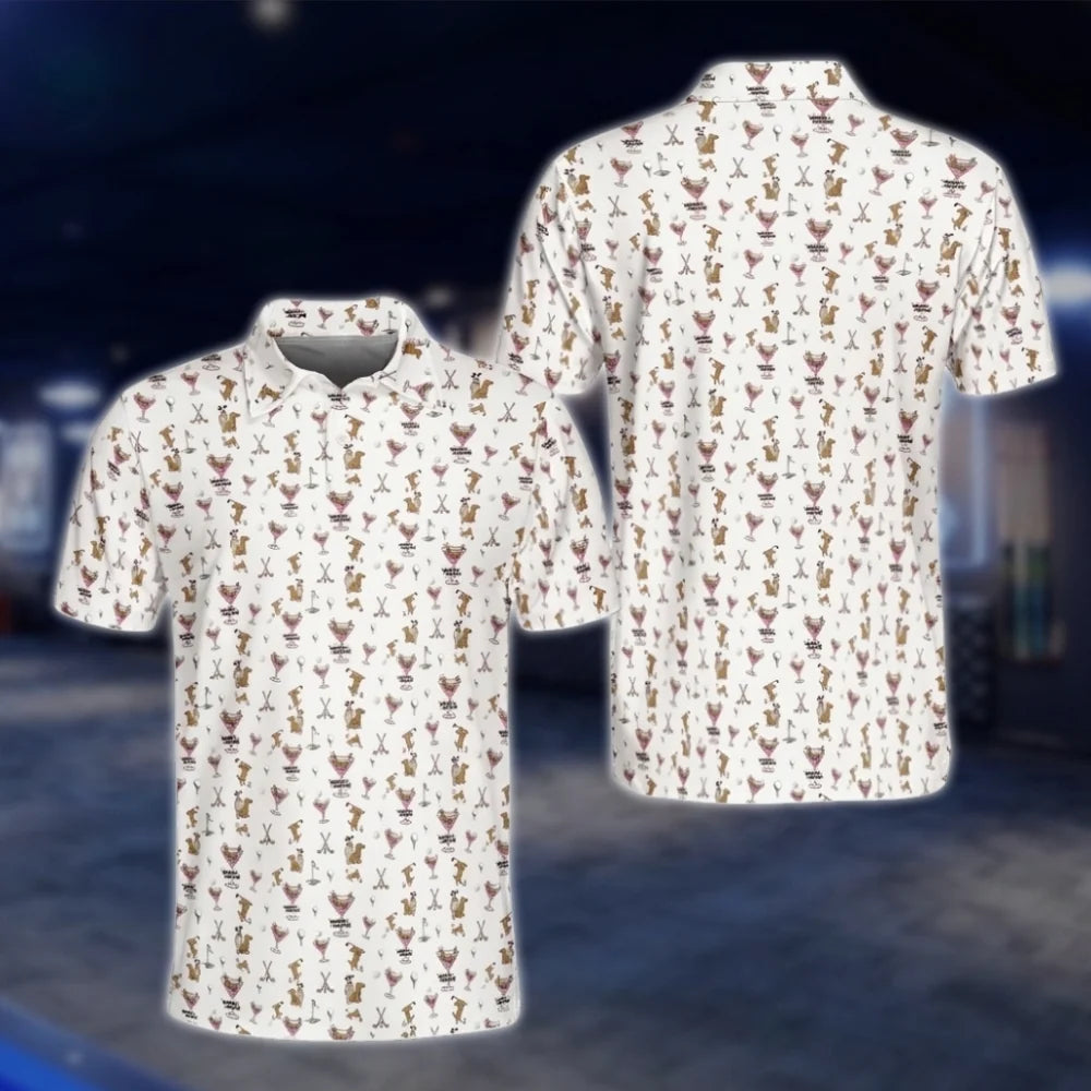 Men's Weenies And Martinis Golf Polo Shirt, Dachshund Dog Golf Shirt GOF0118