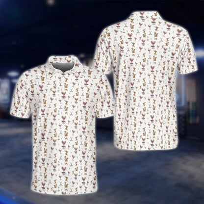 Men's Weenies And Martinis Golf Polo Shirt, Dachshund Dog Golf Shirt GOF0118