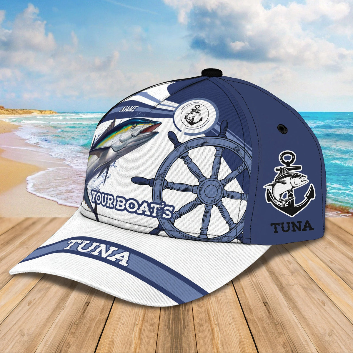 Tuna Ocean Fishing - Personalized Name Cap - Nt168 - Ct070 FISH0236