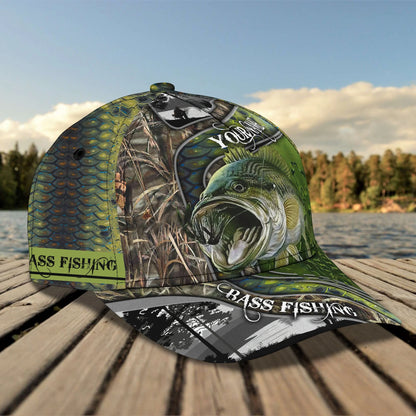 Bass Fishing 07 - Personalized Name Cap FISH0253