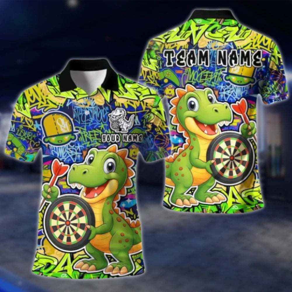 Custom Crocodile Graffiti Dart Polo Shirt For Men, Custom Crocodile Dart Team Shirts DAT0388