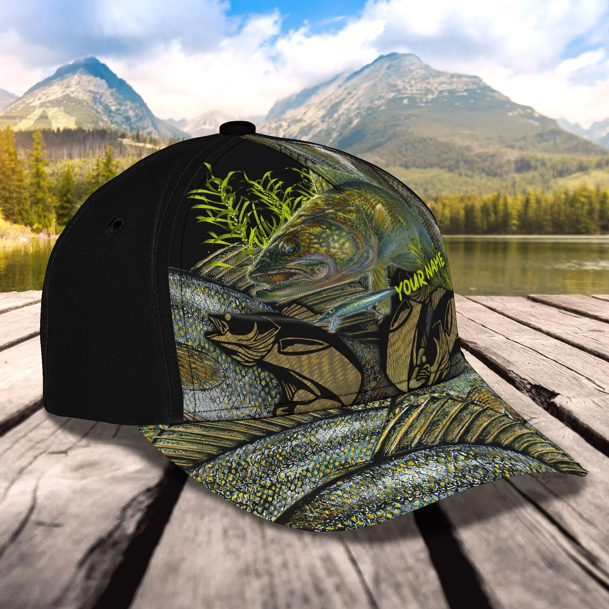 Walleye Fishing - Personalized Name Cap 25 - Lta98 FISH0270