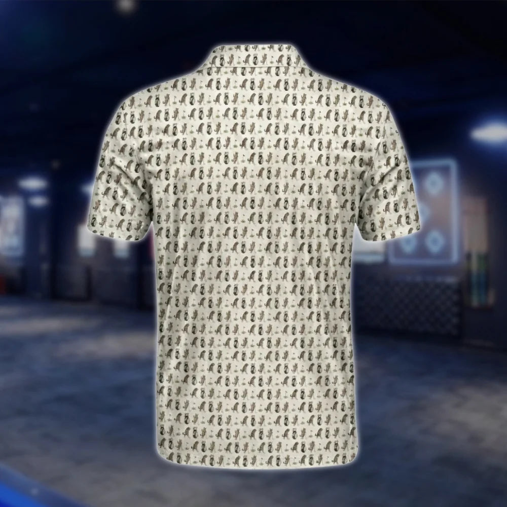 Men's Funny Cat Golf Polo Shirt, Cat Lover Golf Shirt GOF0056
