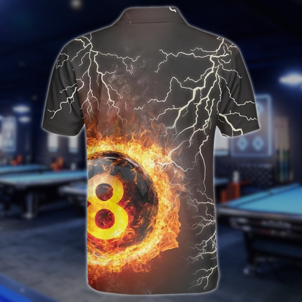 Custom Flame 8 Ball Jersey For Mens, Custom 8 Ball Flame Billiard Team Shirts BLD0135