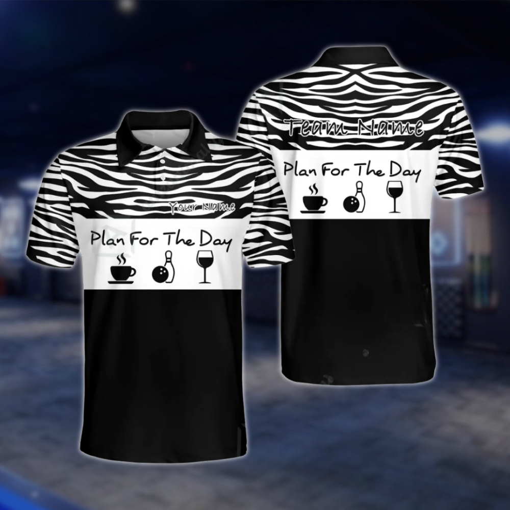 Personalized Plan For The Day Mens Pink Bowling Polo Shirt, Custom Funny Bowling Team Shirt BZ0777 BOW0130